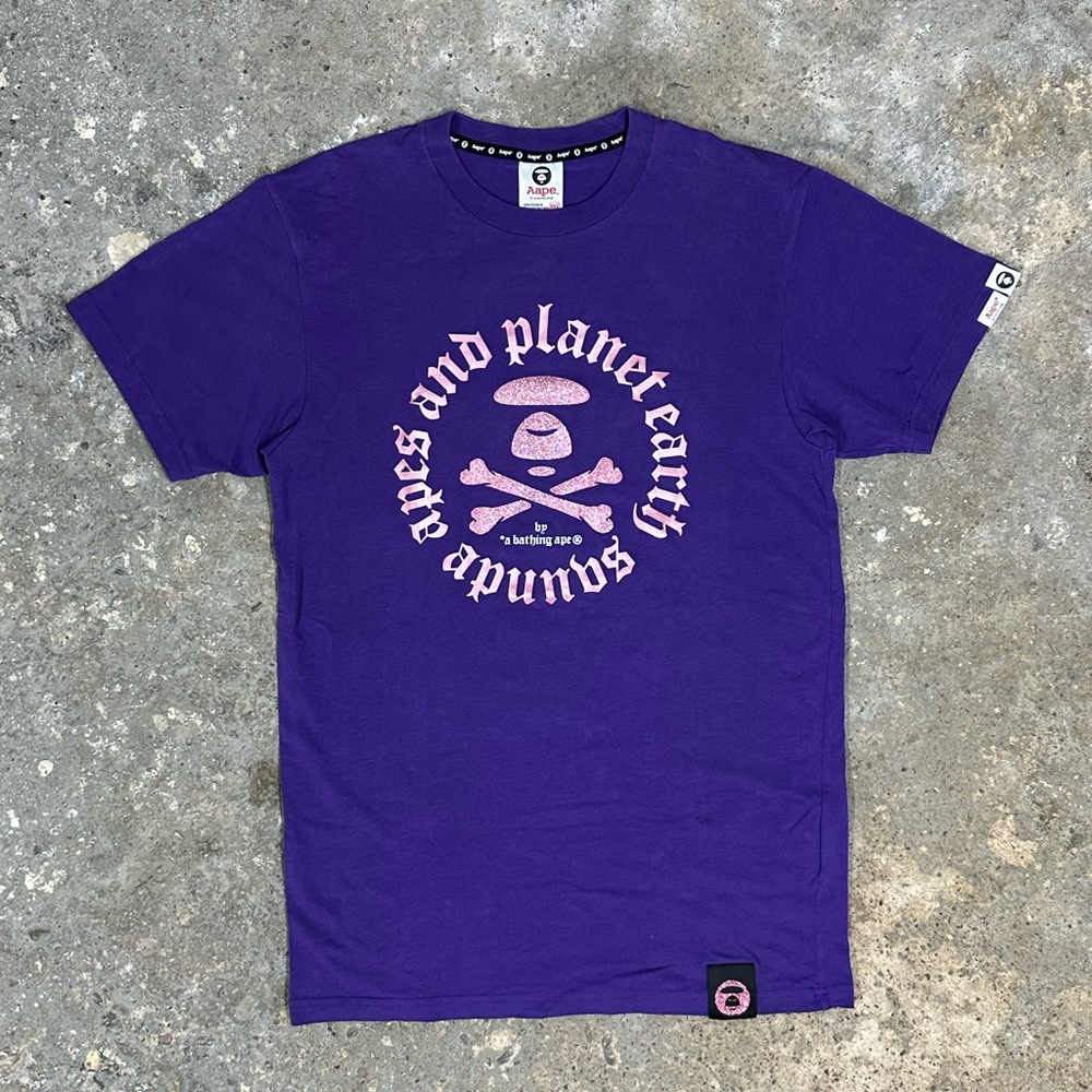 SOLD - A Bathing Ape Purple Pink Glitter Tee